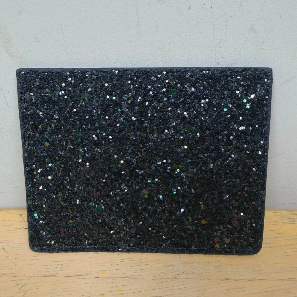 Kate Spade New York Greta Court Graham Glitter Card‎ Case Navy NWT Classic Glam